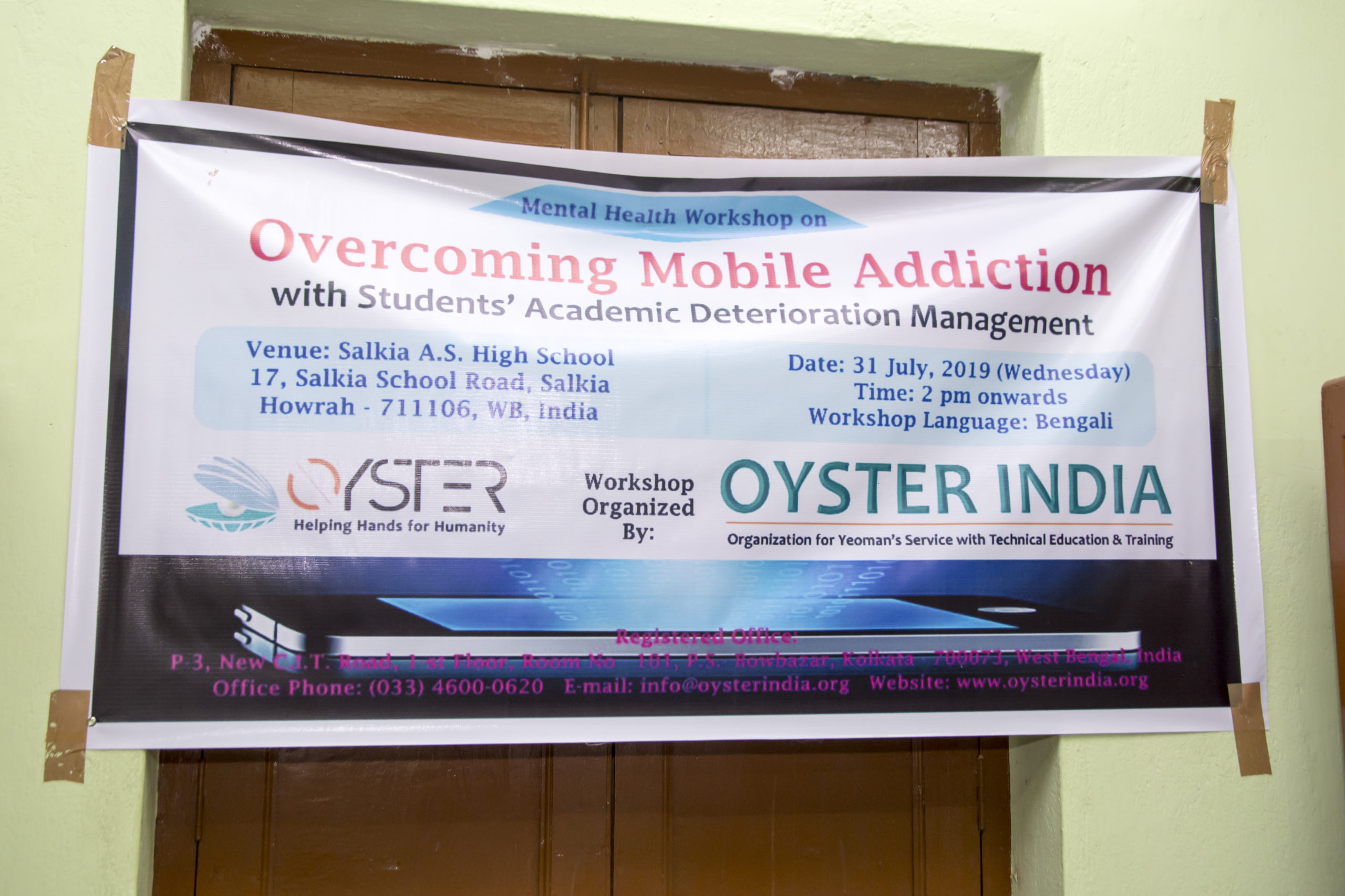 Workshop on Overcoming Mobile Addiction at a Howrah Higher Secondary School organized by Oyster India (Workshop conducted by Dr. Jakir Hossain Laskar, PhD)