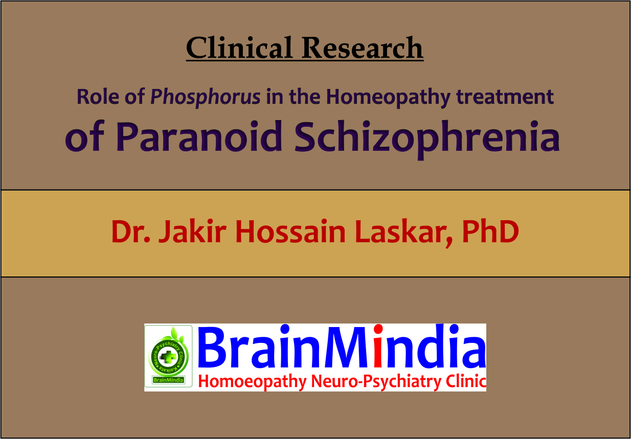 Clinical Research: Role of Phosphorus  in the treatment of Paranoid Schizophrenia